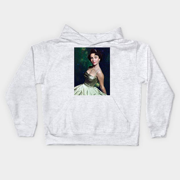 Elizabeth Taylor in Space: Starlight Starlets Kids Hoodie by asimplefool